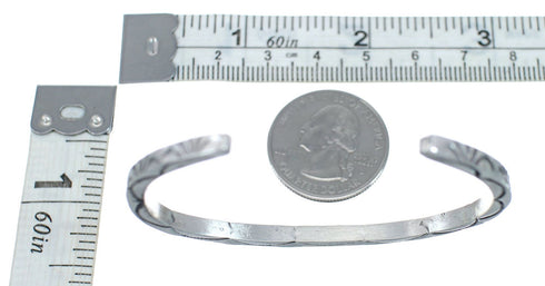 Genuine Sterling Silver Navajo Cuff Bracelet AX129759